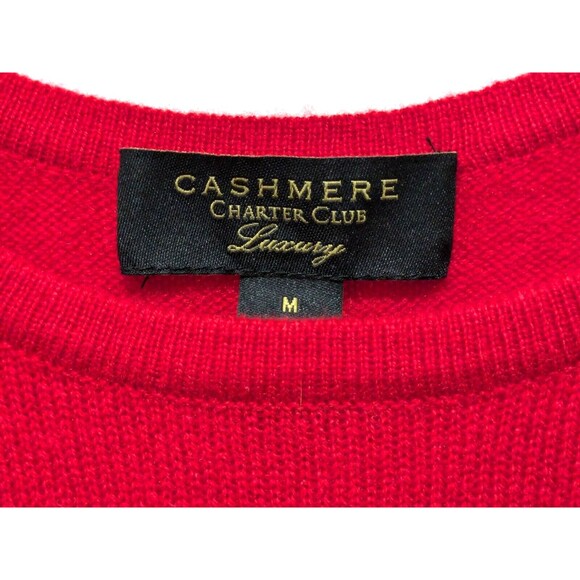 Charter Club Cashmere Luxury Sweater Medium Red 40" Bust Pullover Nice - Picture 2 of 9